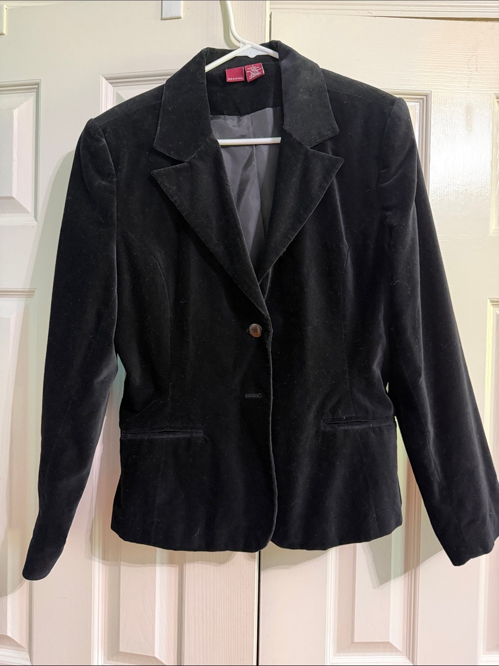 Black Velvet Double-Button Blazer Jacket